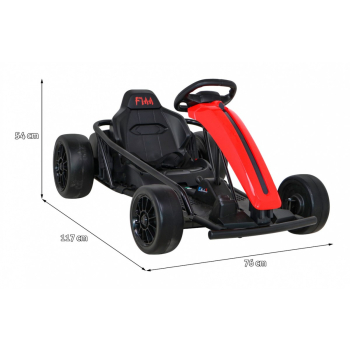 Gokart FX1 Drift Master na akumulator dla dzieci Czerwony + Funkcja Driftu + Koła EVA